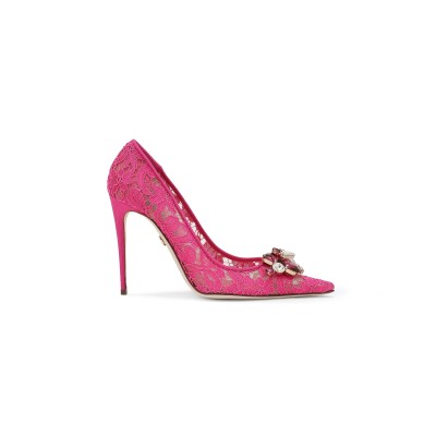 DOLCE GABBANA RAINBOW LACE PUMPS IN LUREX LACE CD1823AQ07480422